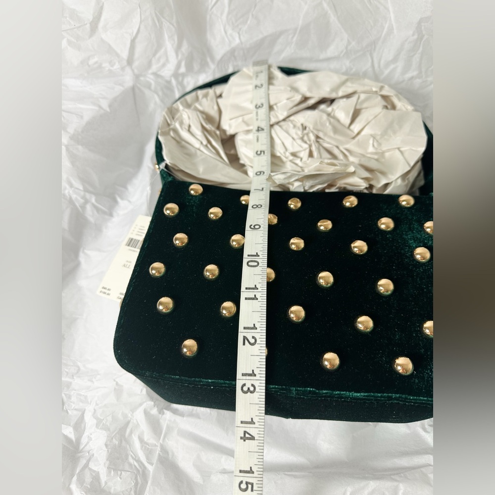 Anthropologie Studded Velvet Shoulder Bag in Green NWT - Picture 8 of 13